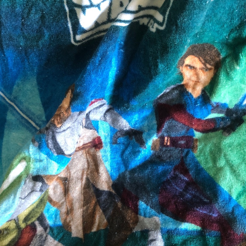 Star Wars Clone Wars Graphic Tee - Teal Blue & Green bath towel